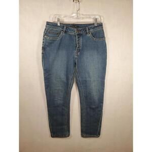 Prana Buxton Slim Boyfriend Jeans Womens 8/29 Blue Stretch Button Fly